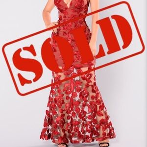 FashionNova Flower Petal Mesh Dress - Size Large